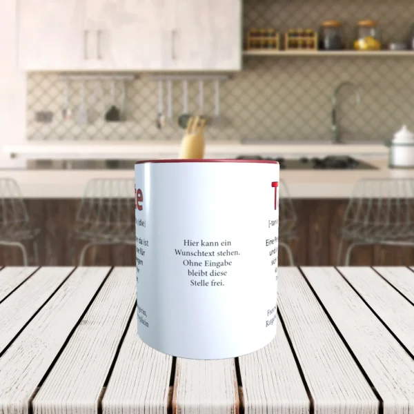 Alternative view of Tasse - Definition Tante - Eine Person die immer da ist und alle Geheimnisse für sich behält