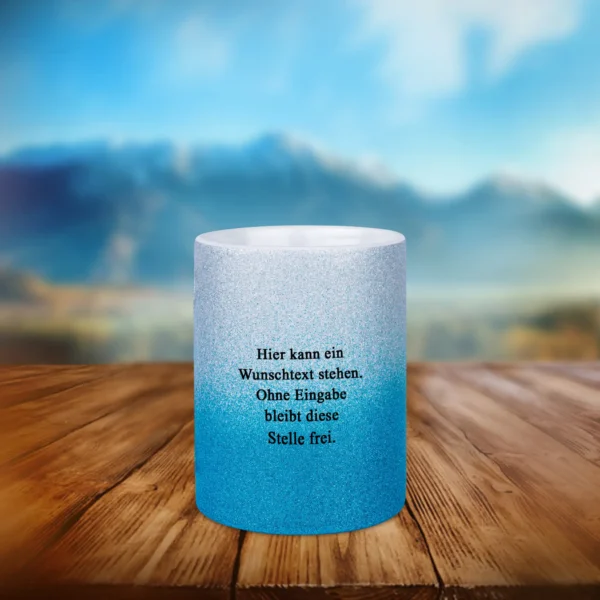 Alternative view of Glitzertasse - Die besten Angler heissen mit Wunschname