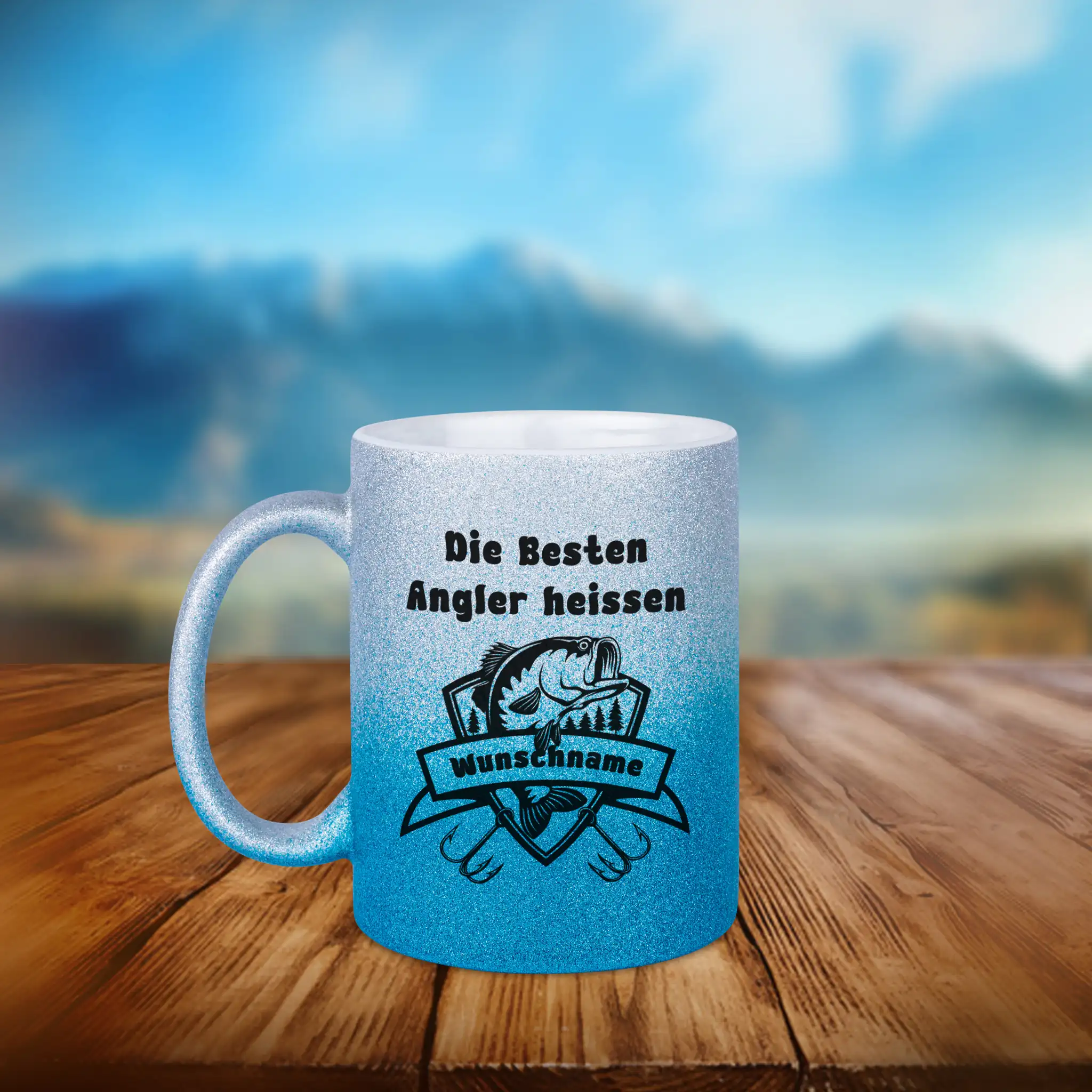 Glitzertasse - Die besten Angler heissen mit Wunschname – Bild 3