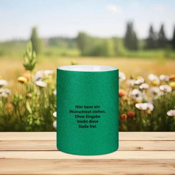 glitzertasse konfirmation gruen hinten | tassenparadies.de