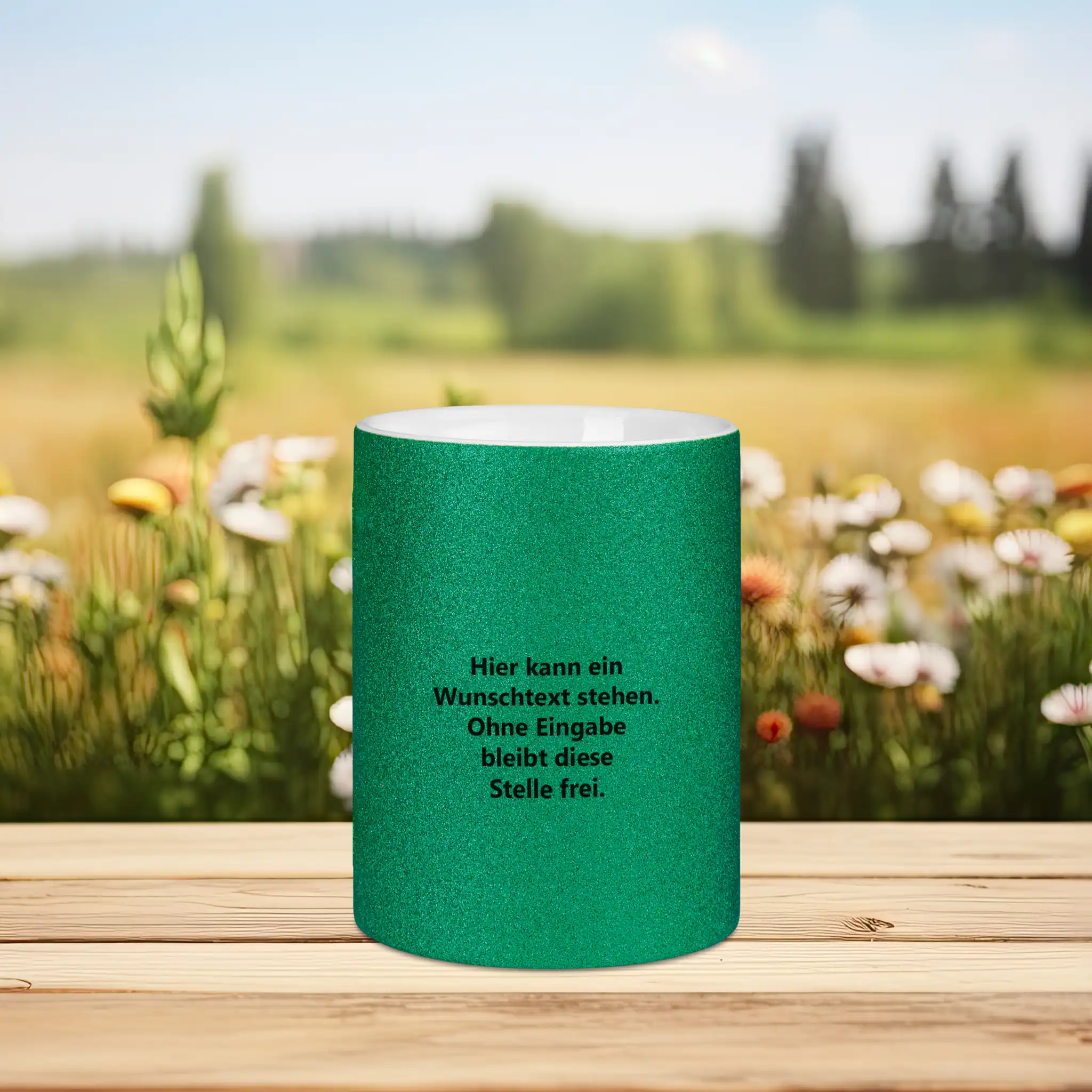 Glitzertasse - Wortblase Konfirmation mit Taube und Herzmotiv – Bild 2