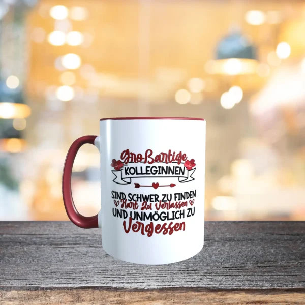 geschenk kollegin tasse bordeauxrot links | tassenparadies.de