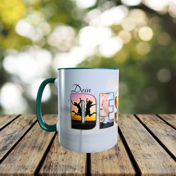 dunkelgruene tasse gestalten links | tassenparadies.de