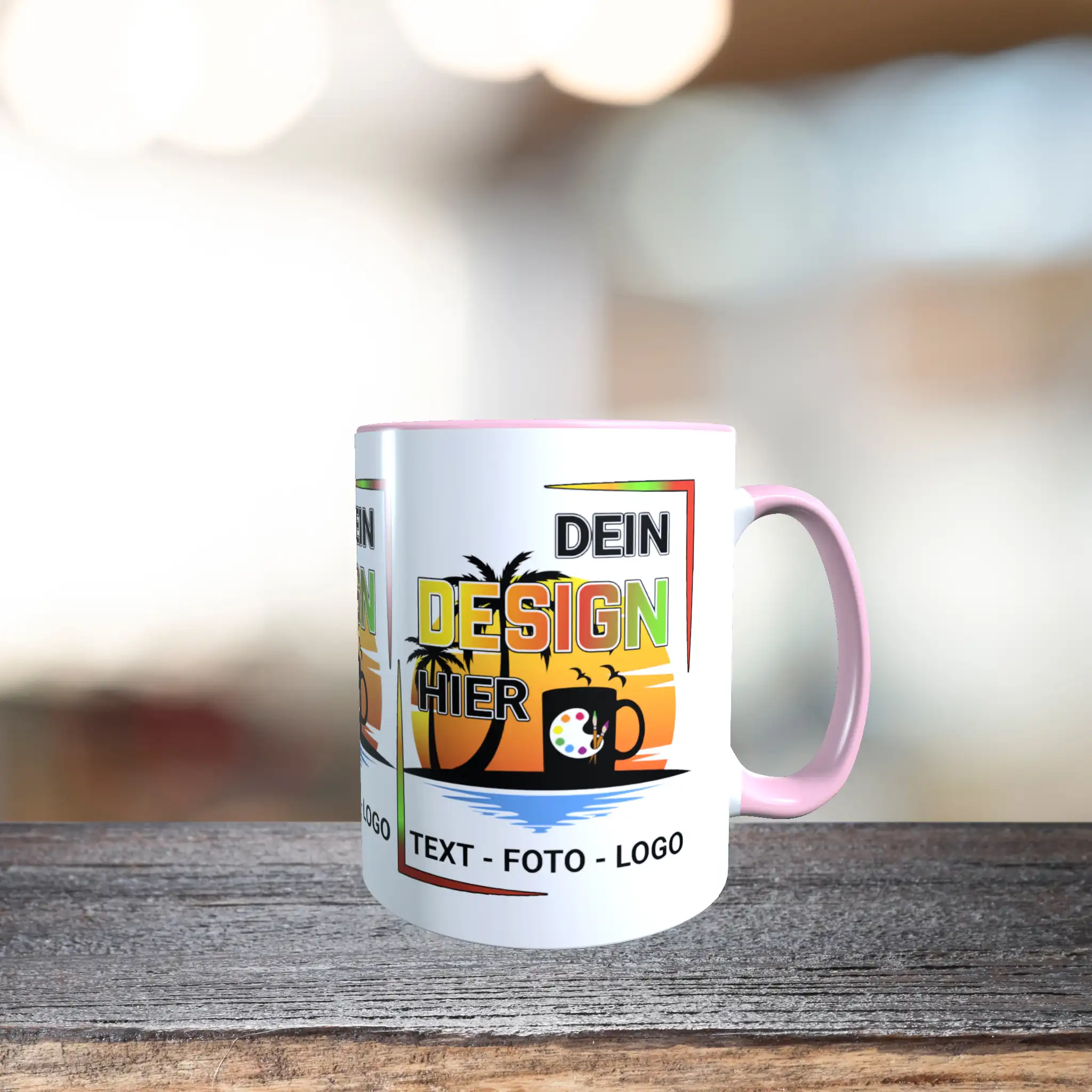 Altrosa Tasse gestalten exakt nach Wunsch.