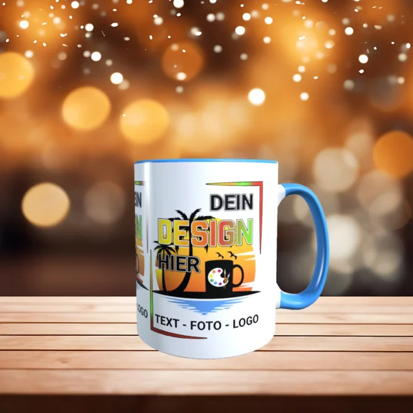 Cambridgeblaue Tasse gestalten exakt nach Wunsch.