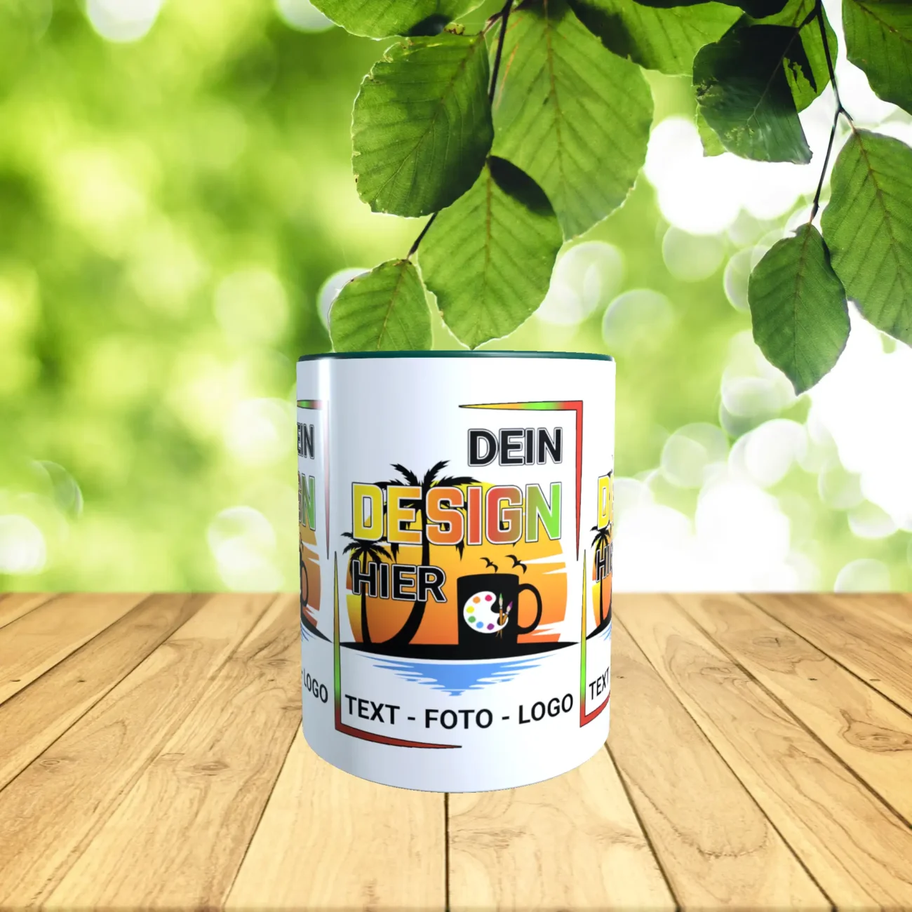Tasse gestalten in der Farbe dunkelgrün - Exakt nach Wunsch – Bild 2