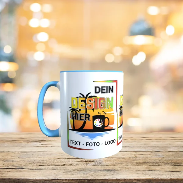tasse gestalten hellblau links | tassenparadies.de