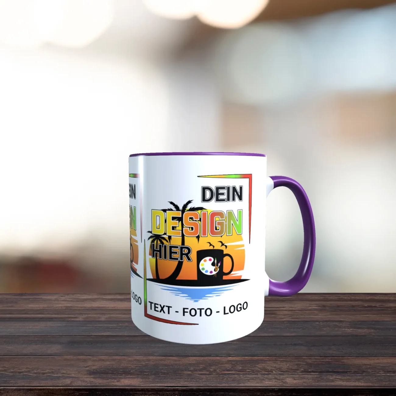Tasse gestalten in der Farbe lila
