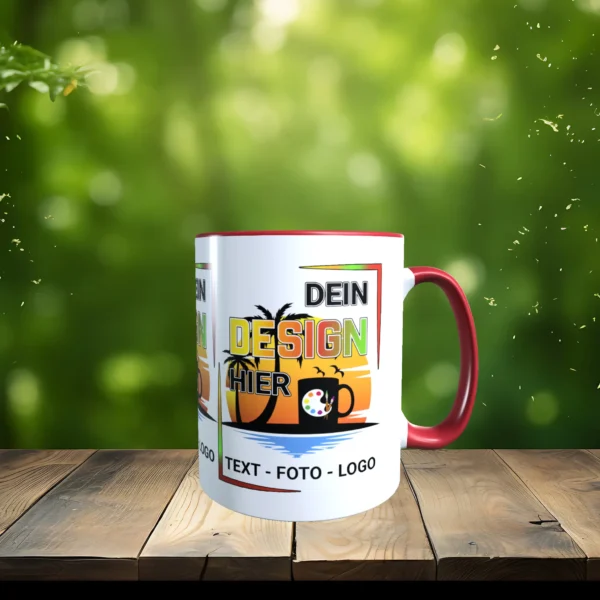rote Tasse gestalten exakt nach wunsch
