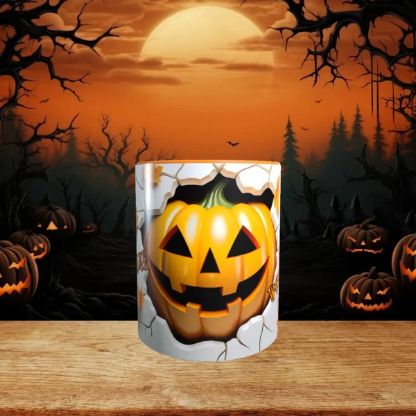 Alternative view of Tasse - Halloween mit Wunschname und 3D Kürbis Motiv