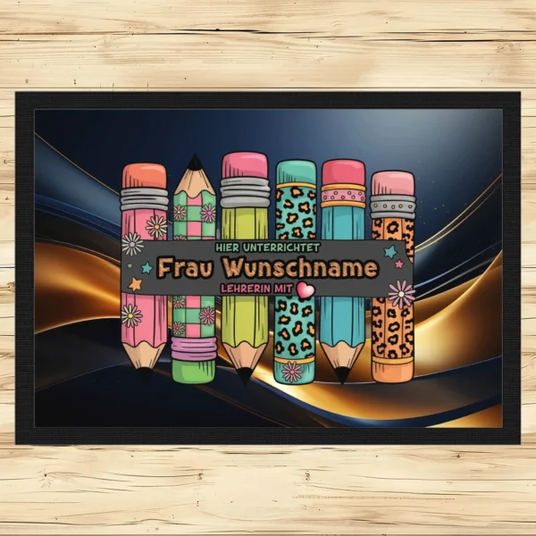 Fussmatte Lehrerin mit Herz Wellen | tassenparadies.de