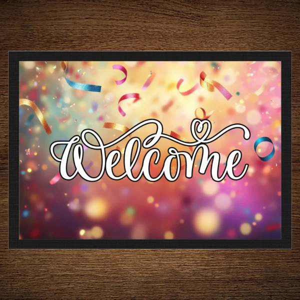 Fußmatte Welcome mit Konfetti Motiv
