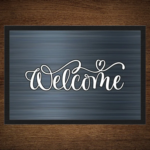 Fußmatte Welcome mit Metall Textur Motiv