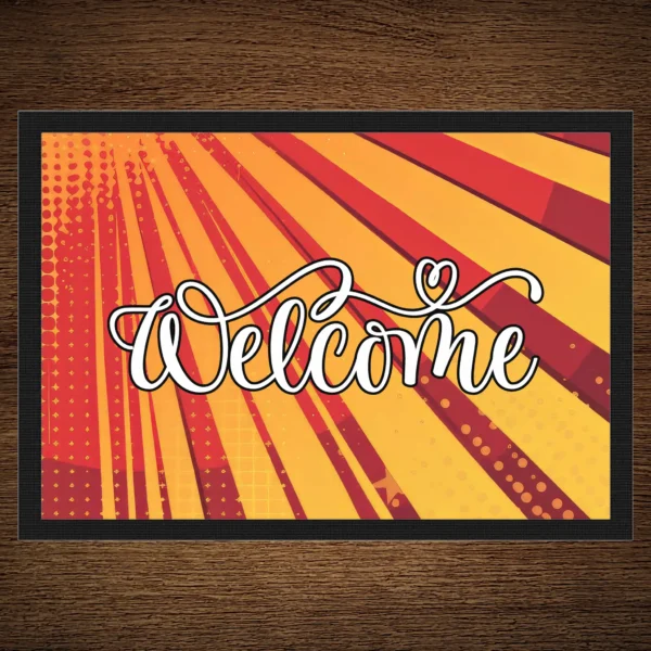 Fußmatte Welcome mit Streifen