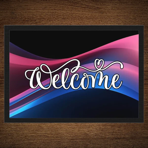 Fußmatte Welcome mit Wellen Motiv