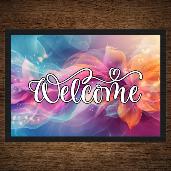 Fußmatte Welcome mit buntem Motiv