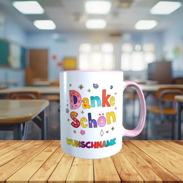 Danke Tasse in Altrosa mit Wunschname