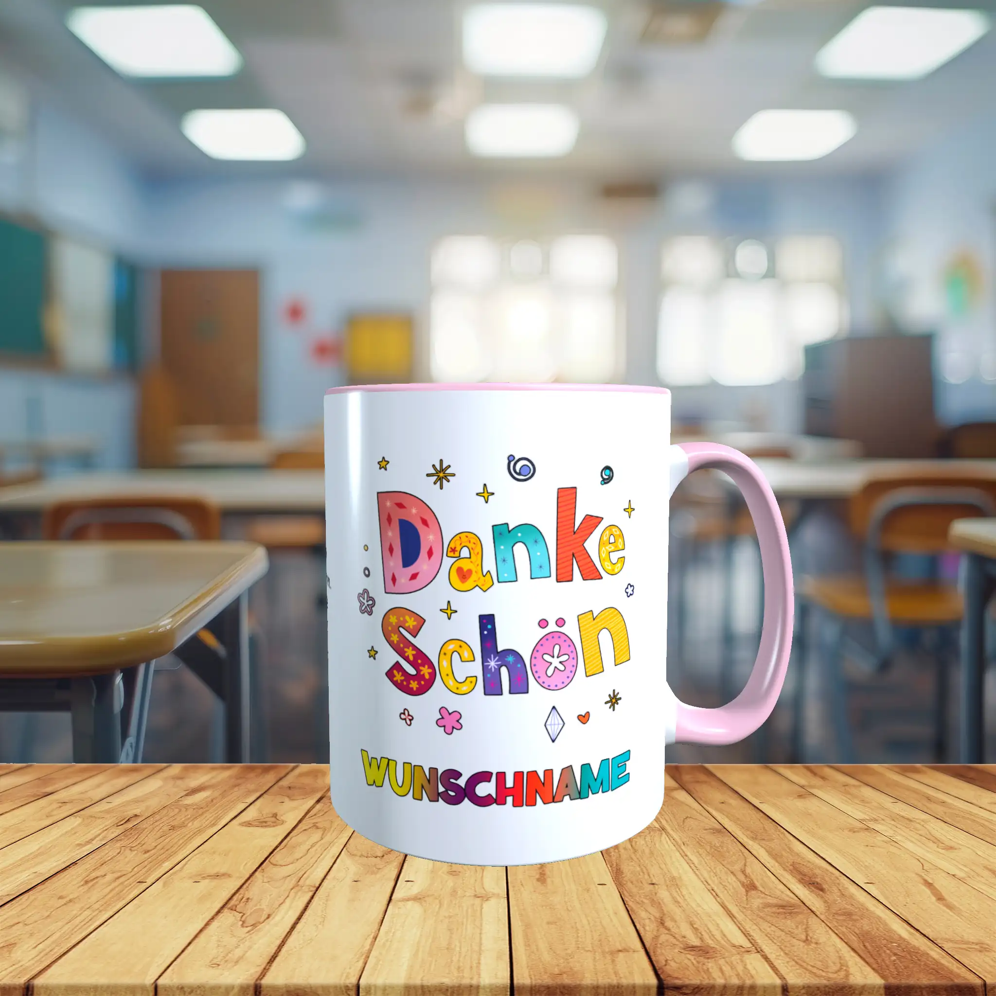 Danke Tasse in Altrosa mit Wunschname
