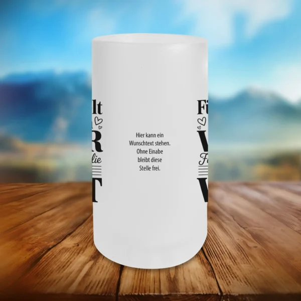 Alternative view of Glasbierkrug - Für die Welt bist du ein Vater für unsere Familie bist du die Welt