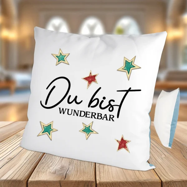 Kissen Du bist wunderbar Himmelblau | tassenparadies.de