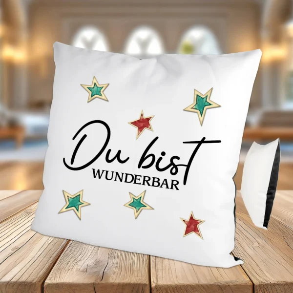 Kissen Du bist wunderbar Schwarz | tassenparadies.de