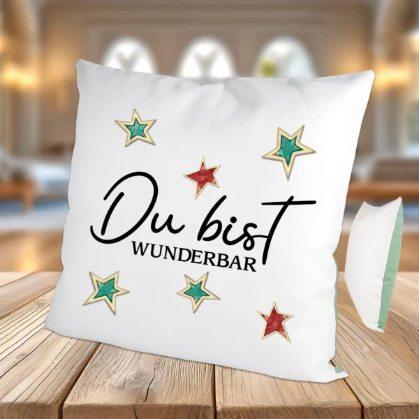 Kissen Du bist wunderbar Seegruen | tassenparadies.de