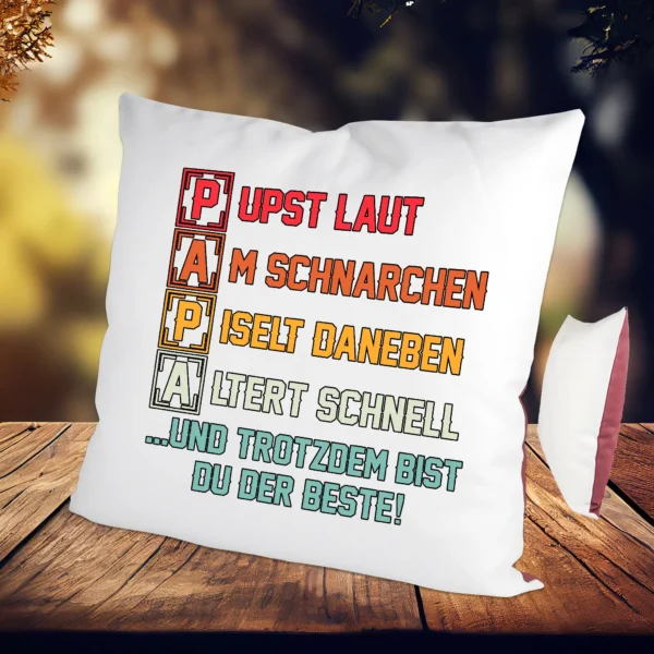 Kissen Papa Himbeerrot