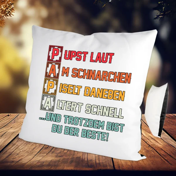 Kissen Papa Schwarz | tassenparadies.de