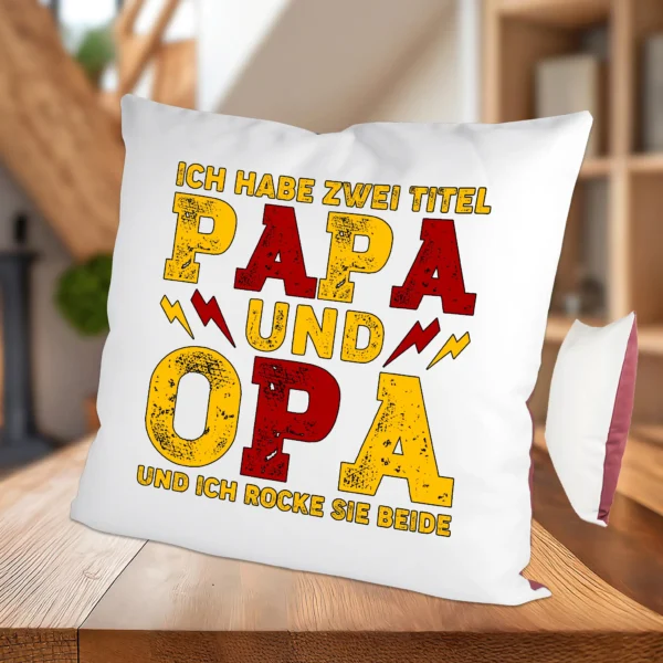 Kissen Papa und Opa Himbeerrot