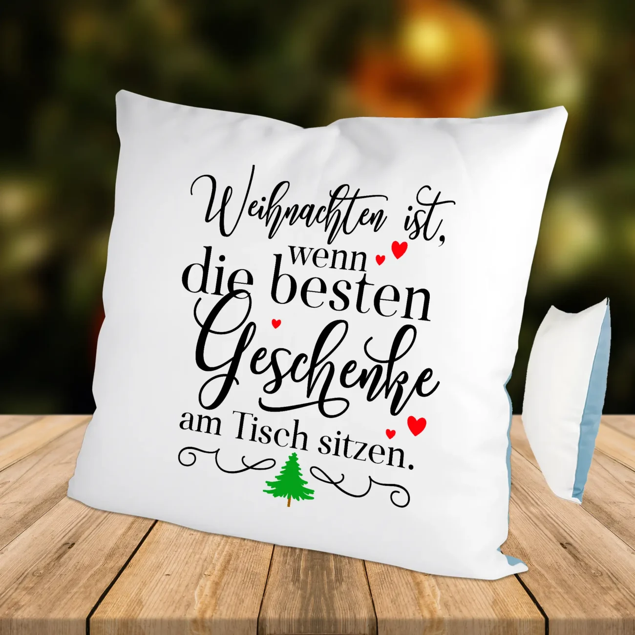Kissen Weihnachten ist wenn die besten Geschenke am Tisch sitzen – Bild 7