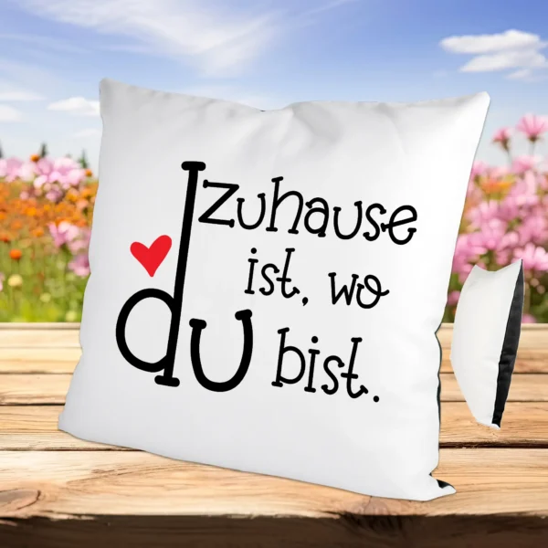 Kissen Zuhause ist wo du bist schwarz