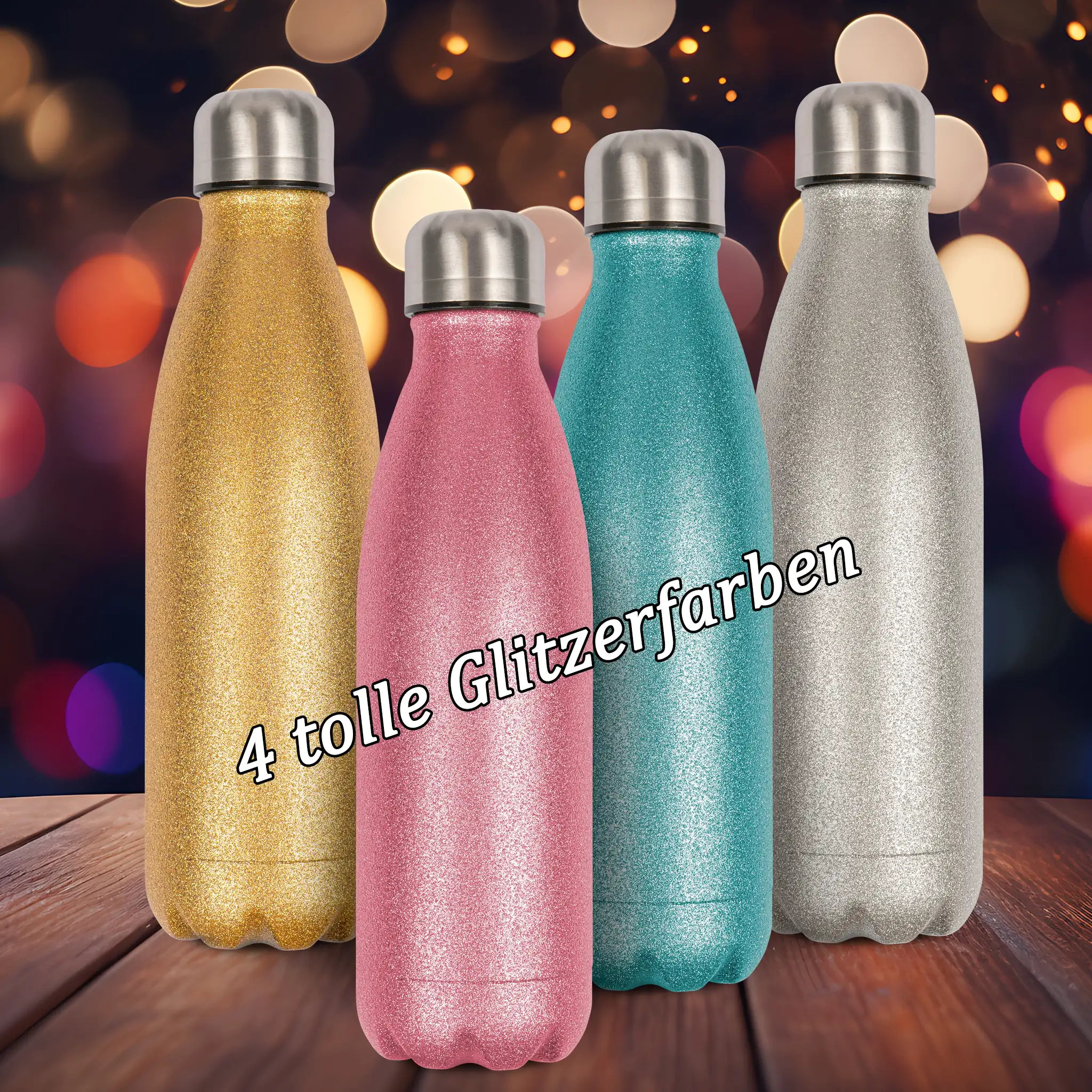 Glitzerflasche - Du bist - Liebevolle Worte umgeben von einer Herzblase – Bild 3