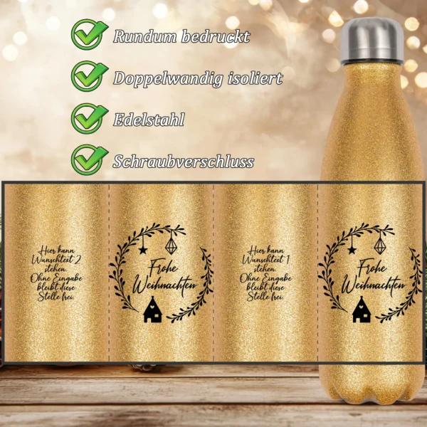 Alternative view of Glitzerflasche - Frohe Weihnachten