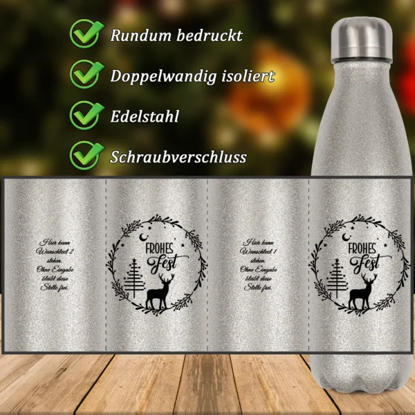 Alternative view of Glitzerflasche - Frohes Fest