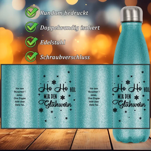 Alternative view of Glitzerflasche - Ho Ho Hol mir den Glühwein