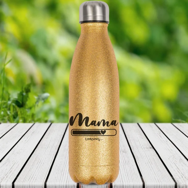glitzerflasche mama loading in gold