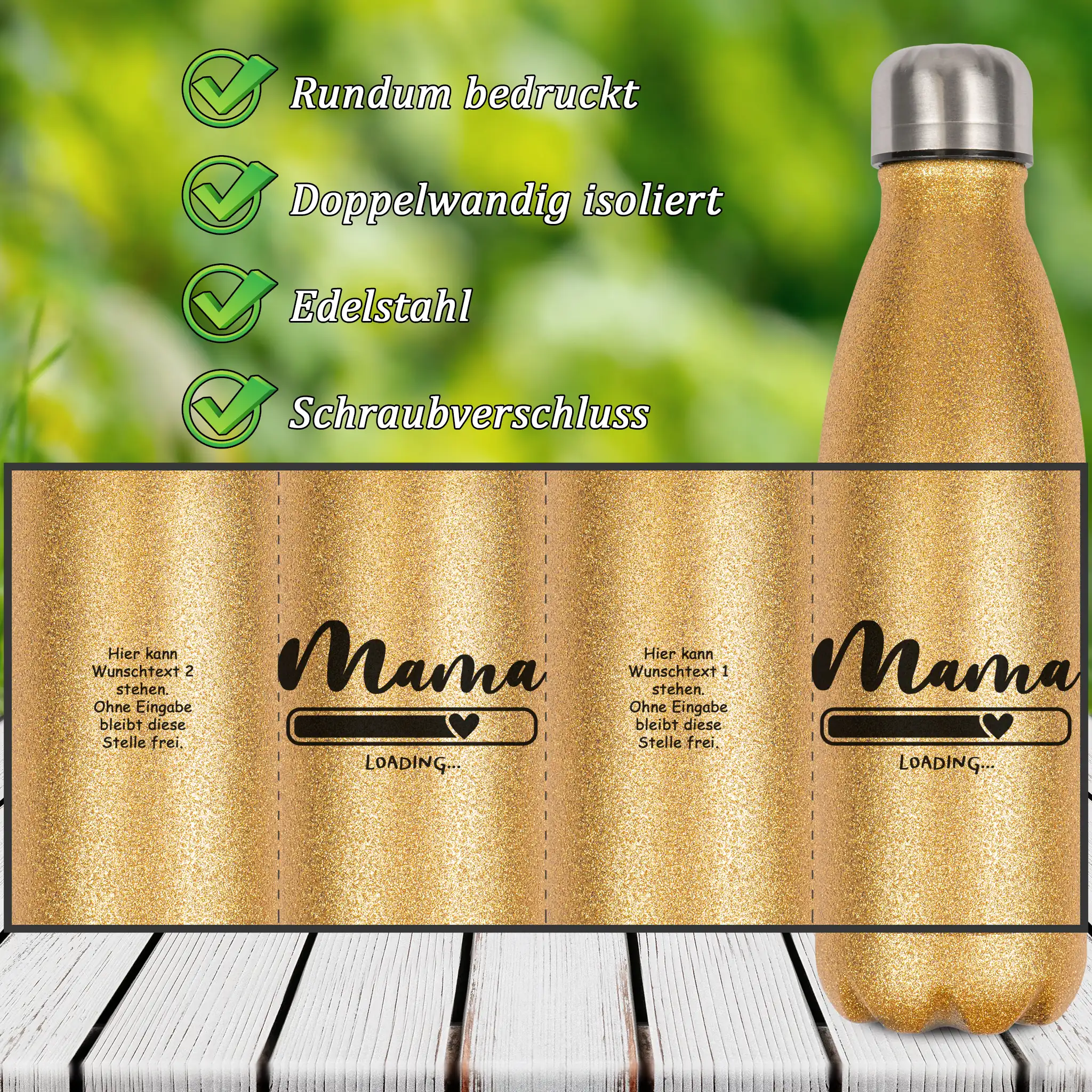 Glitzerflasche - Mama loading – Bild 2