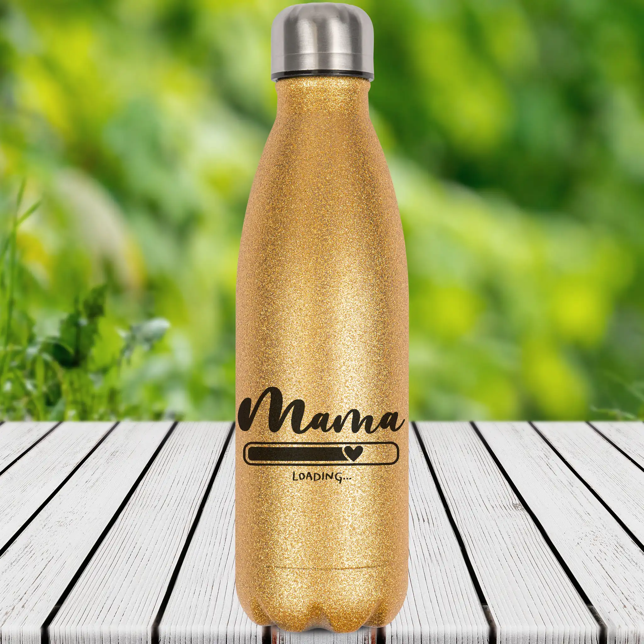 glitzerflasche mama loading in gold