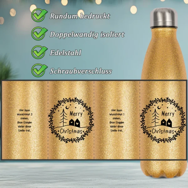 Alternative view of Glitzerflasche - Merry Christmas