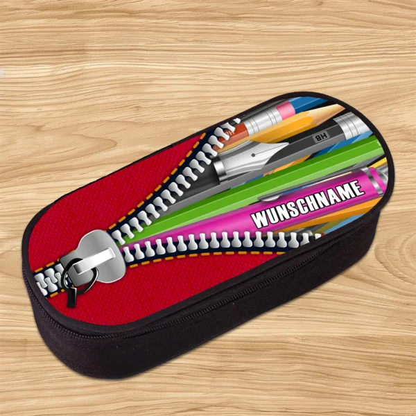 Schlampermäppchen Stifte Motiv mit Reißverschluss