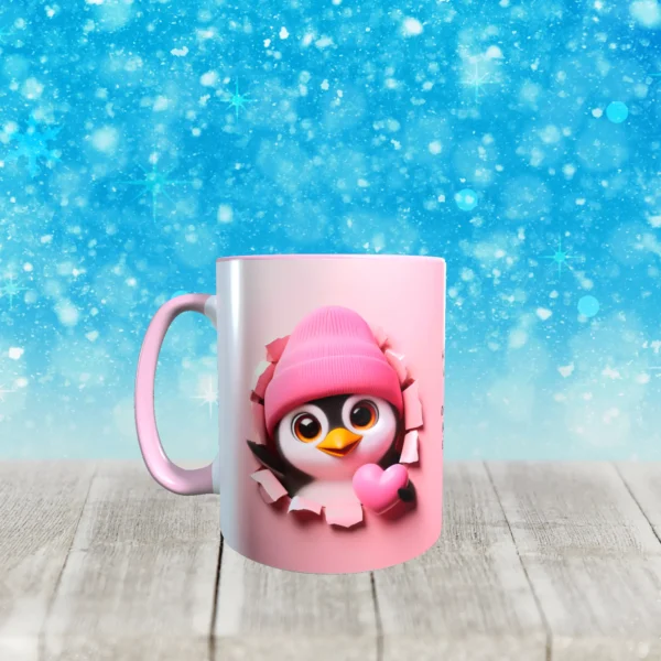 Alternative view of Tasse - Pinguin Mädchen mit 3D Optik