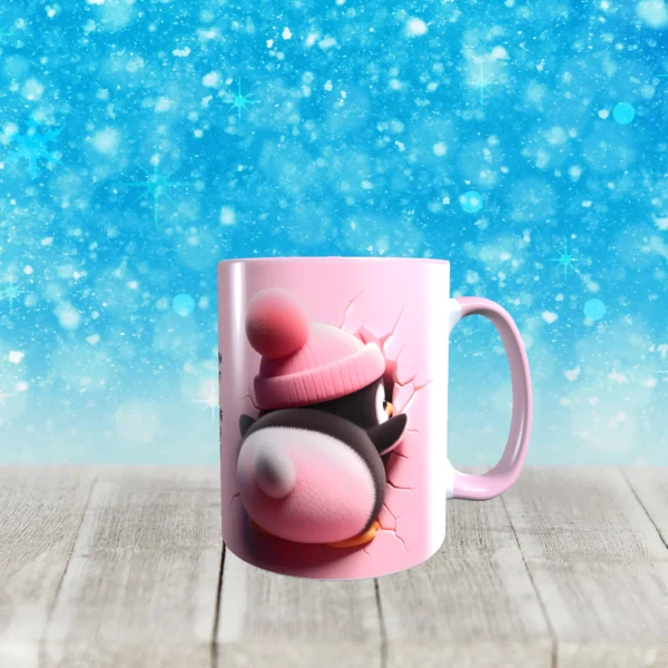 altrosa tasse pinguin mädchen mit 3d optik