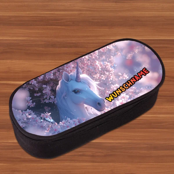 federmäppchen einhorn mit wunschname personalisierbar
