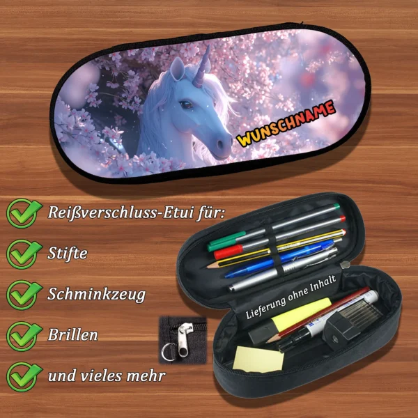Alternative view of Federmäppchen - Einhorn Pferd mit Wunschname