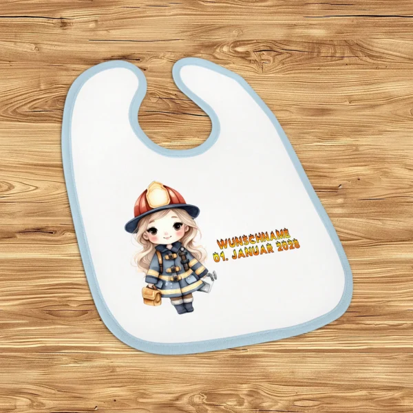 Alternative view of Babylätzchen mit Klettverschluss - Feuerwehr Mädchen