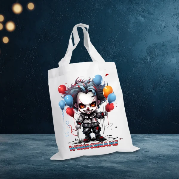 Alternative view of Tragetasche - Halloween Clown mit Luftballons und Wunschname