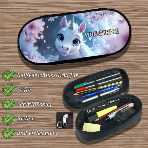 Alternative view of Schlampermäppchen - Einhorn Motiv mit Wunschname