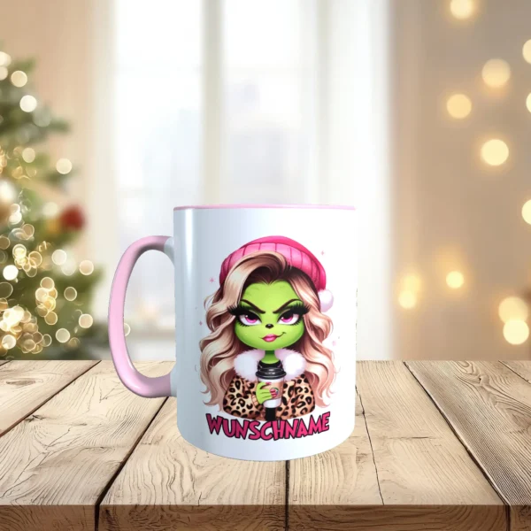 tasse grinch girl altrosa links | tassenparadies.de