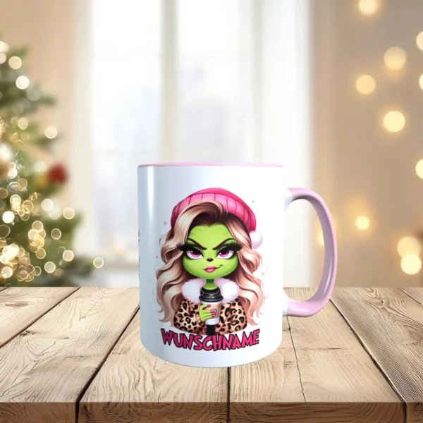 altrosa tasse grinch girl mit wunschname
