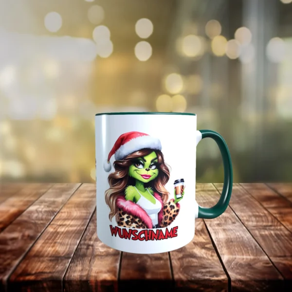 dunkelgrüne tasse mrs grinch